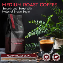 Cardiology Coffee medium roast cup with chocolate and nut notes