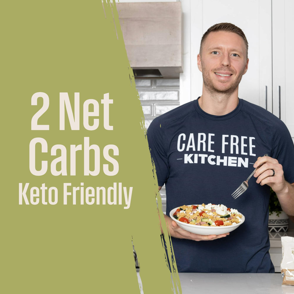 Care Free Kitchen plain rotini pasta high-fiber serving supports full meals.