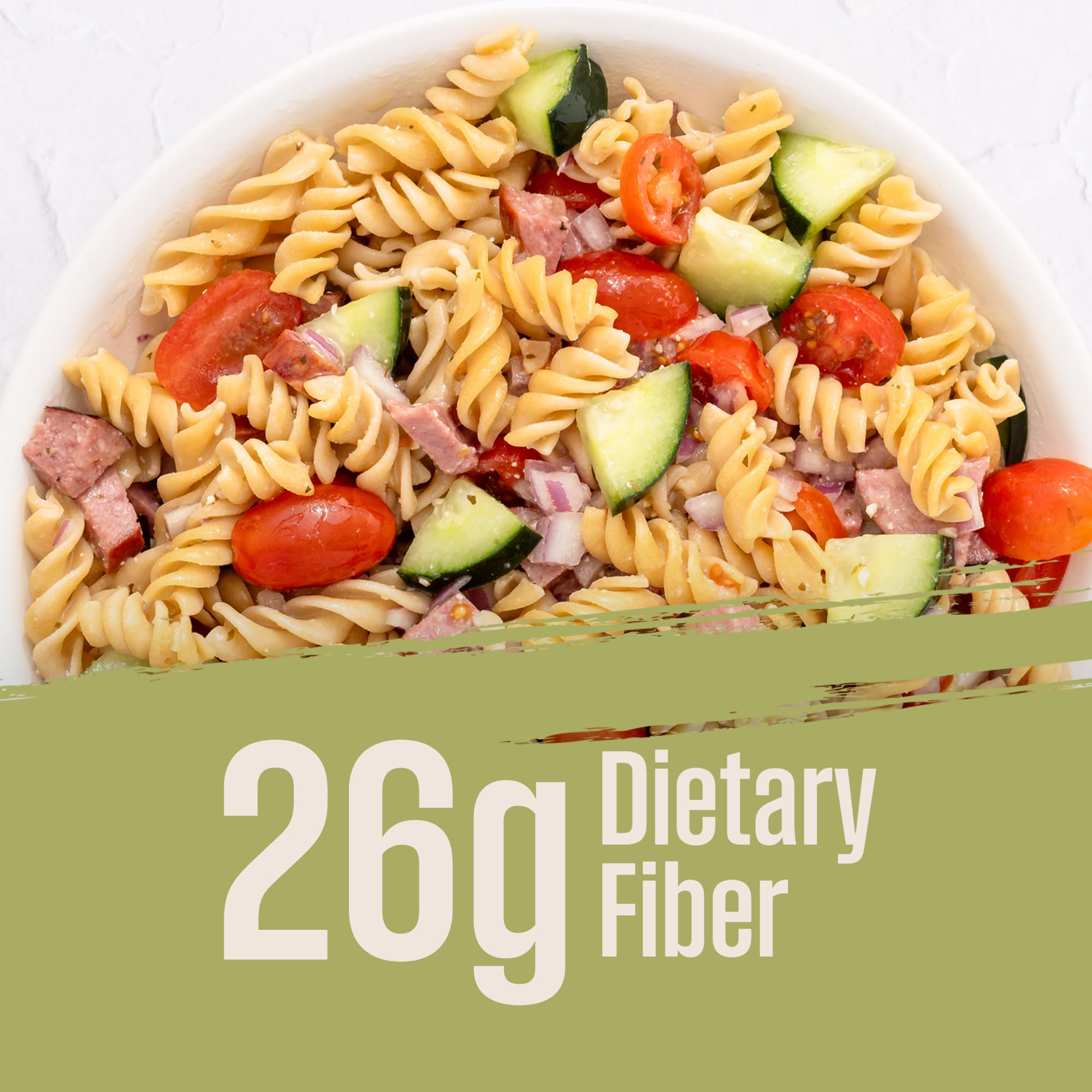 Care Free Kitchen high-protein rotini serving with sauce and vegetables.