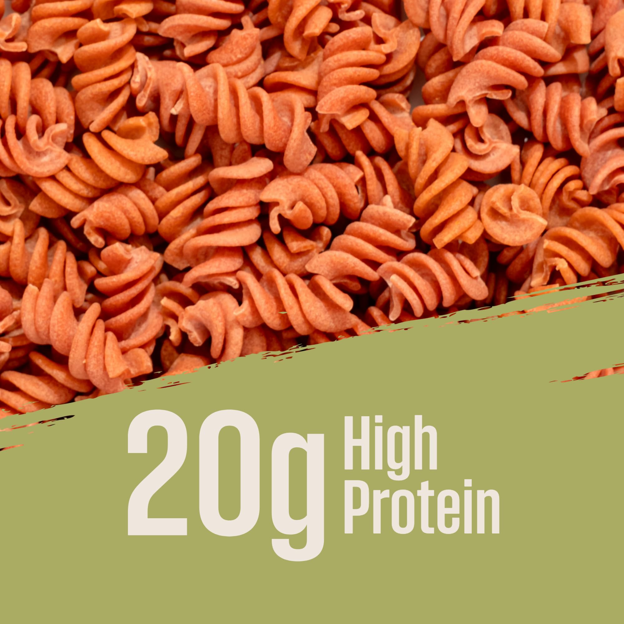 Close-up of Care Free Kitchen Sundried Tomato Rotini raw pasta, shows texture.