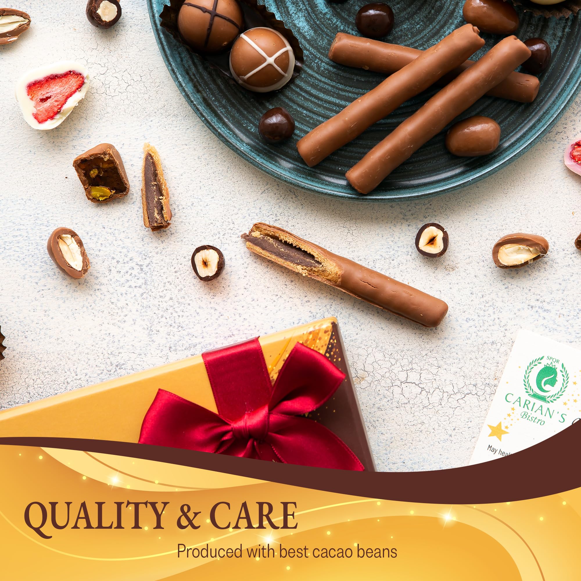 Carian's Bistro crepe rolls and nut dragees add crunch for variety on any table