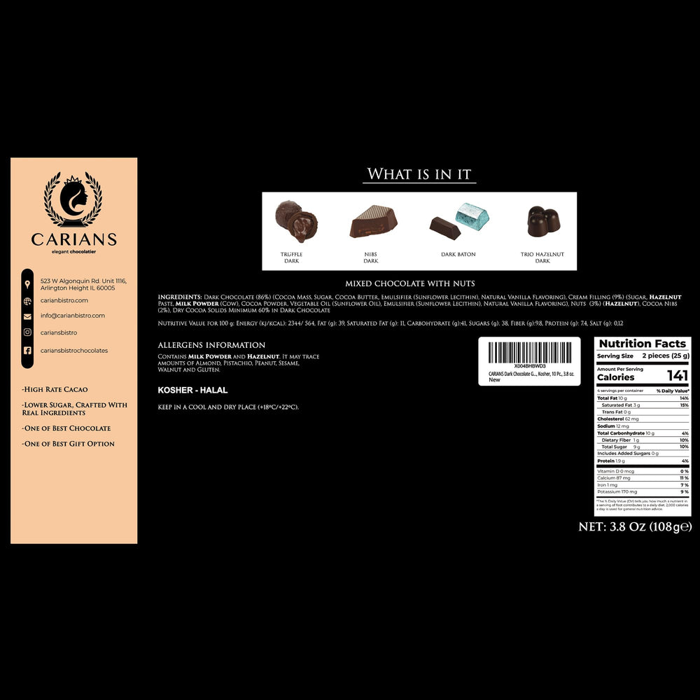 Carian's Bistro dark chocolate truffle closeup, rich indulgence for chocolate lovers