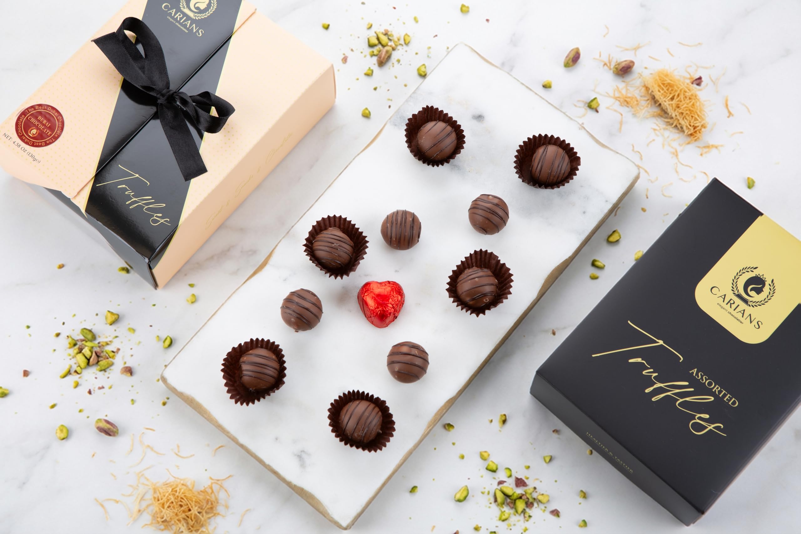Carian's Bistro European chocolate shells show glossy finishes.