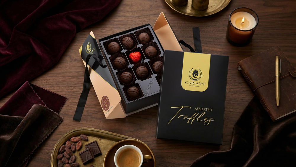 Carian's Bistro gift box with brown ribbon for special occasions.