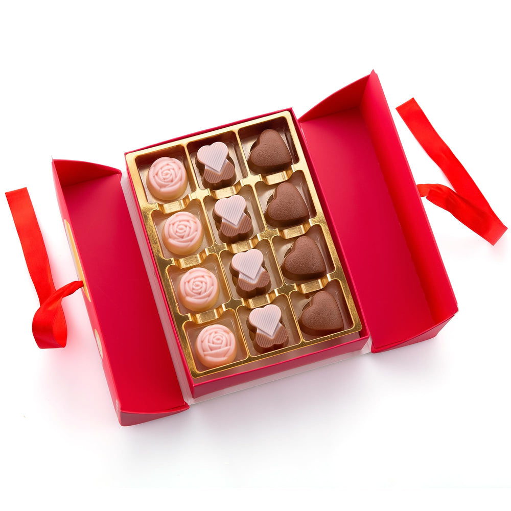 Carian's Bistro gift box open view reveals elegant presentation.