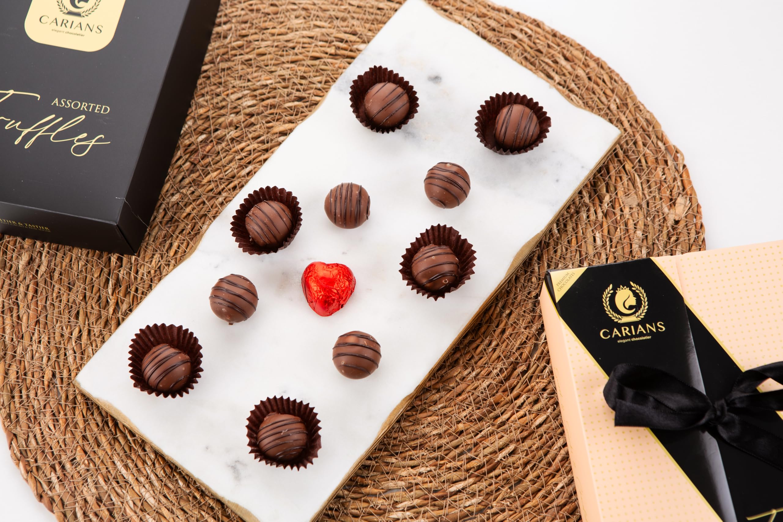 Carian's Bistro luxury gift packaging signaling premium quality.