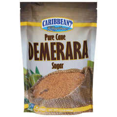 Caribbean Rhythms Demerara Sugar package front enhances table-side sweetness.