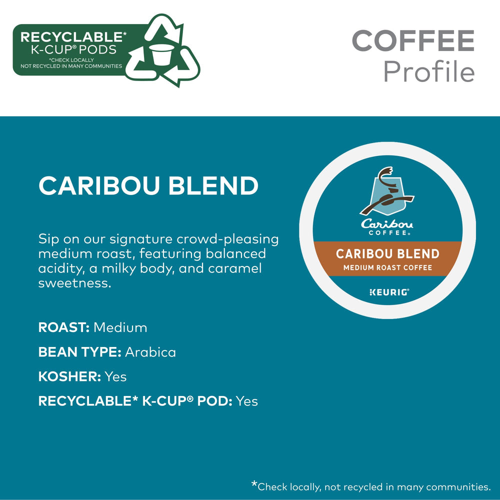 Close-up of Caribou Blend aroma and roasted beans in a cup.