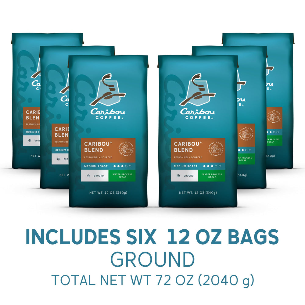 Caribou Coffee Caribou Blend aroma close-up emphasizes inviting scent before brewing
