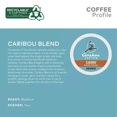 Brewed Caribou Blend in a mug highlighting a big-bodied, syrupy mouthfeel.