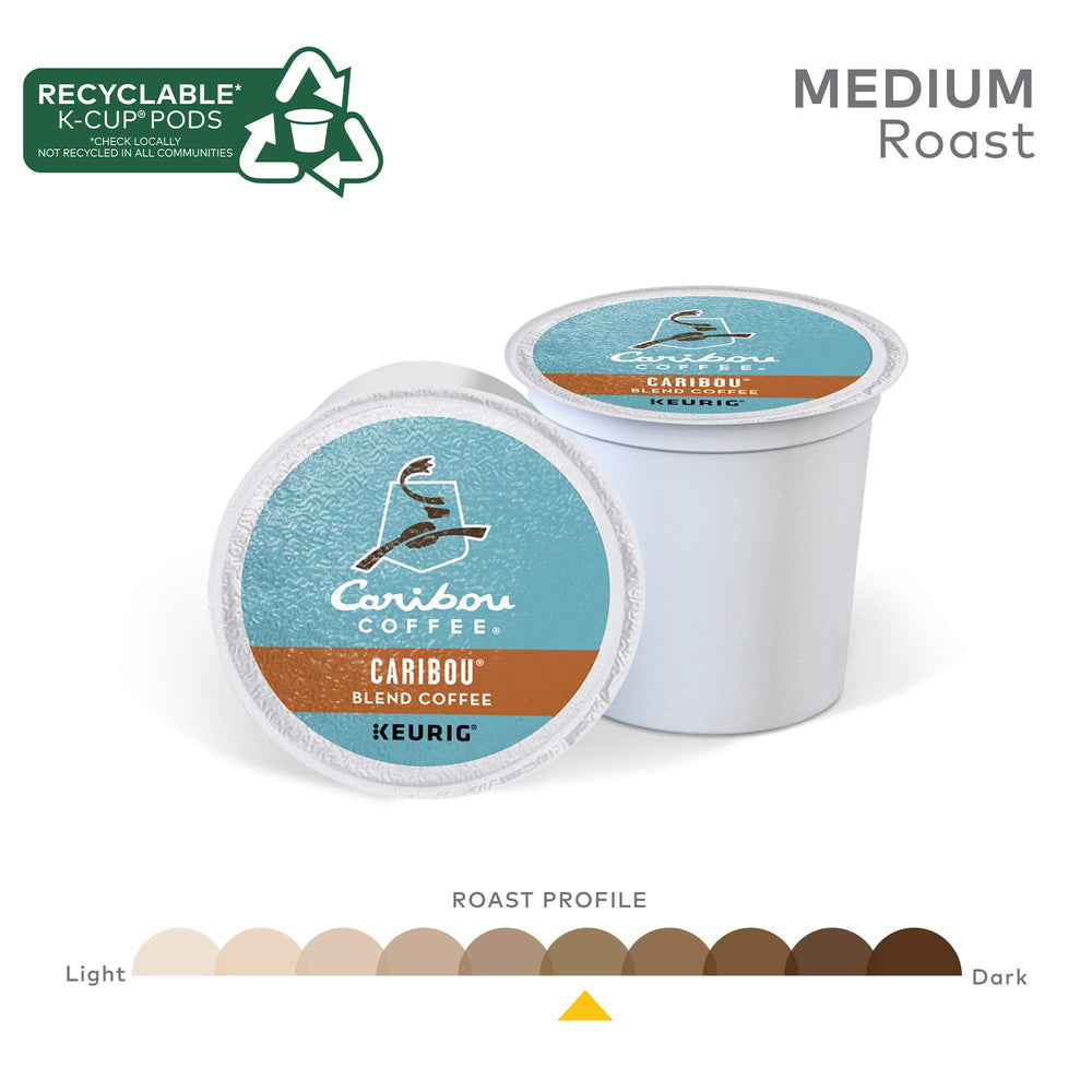 Morning routine with Caribou Blend brew using a Keurig machine.