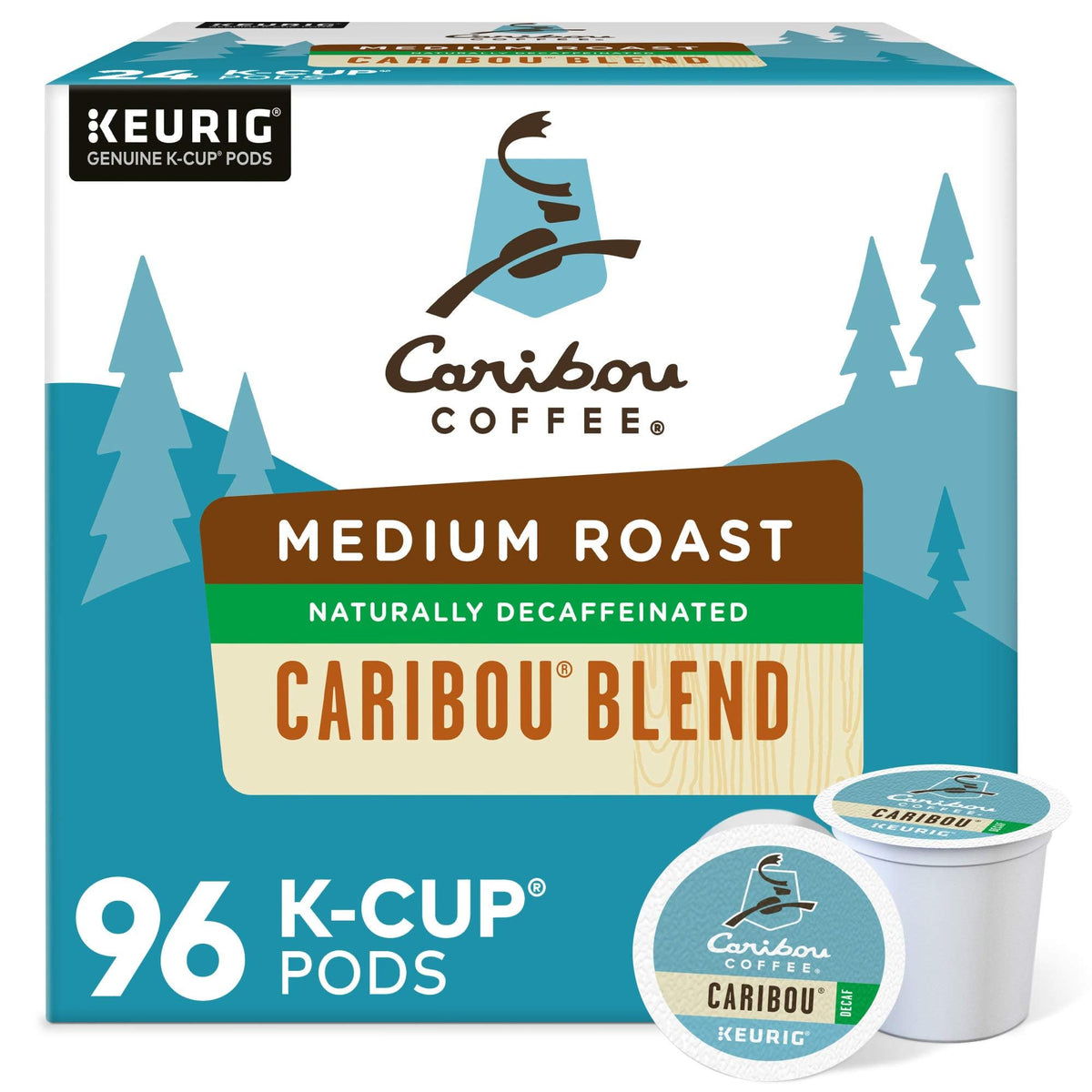 Caribou Coffee Caribou Blend Decaf K-Cup pod for a smooth morning.