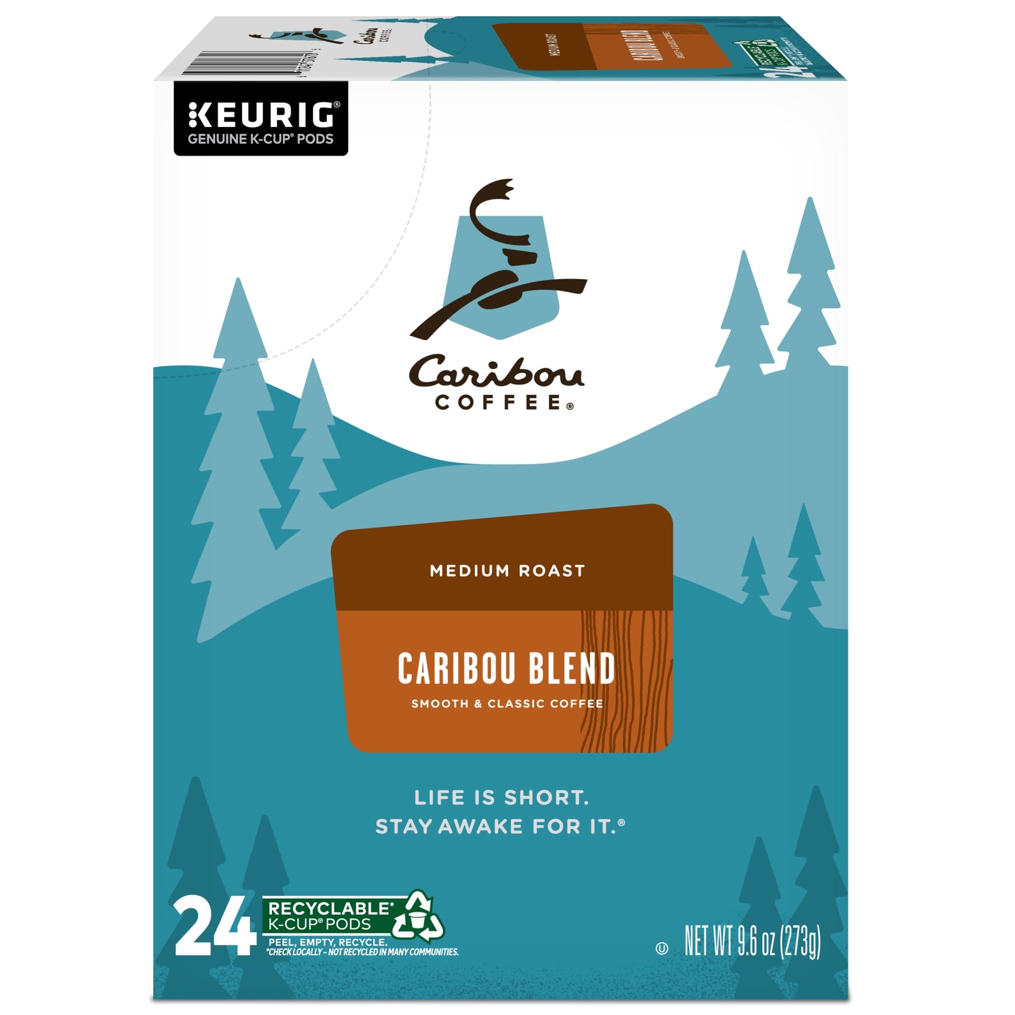 Caribou Blend K-Cups arranged for easy Keurig brewing and consistent flavor.