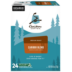 Caribou Blend K-Cups arranged for easy Keurig brewing and consistent flavor.