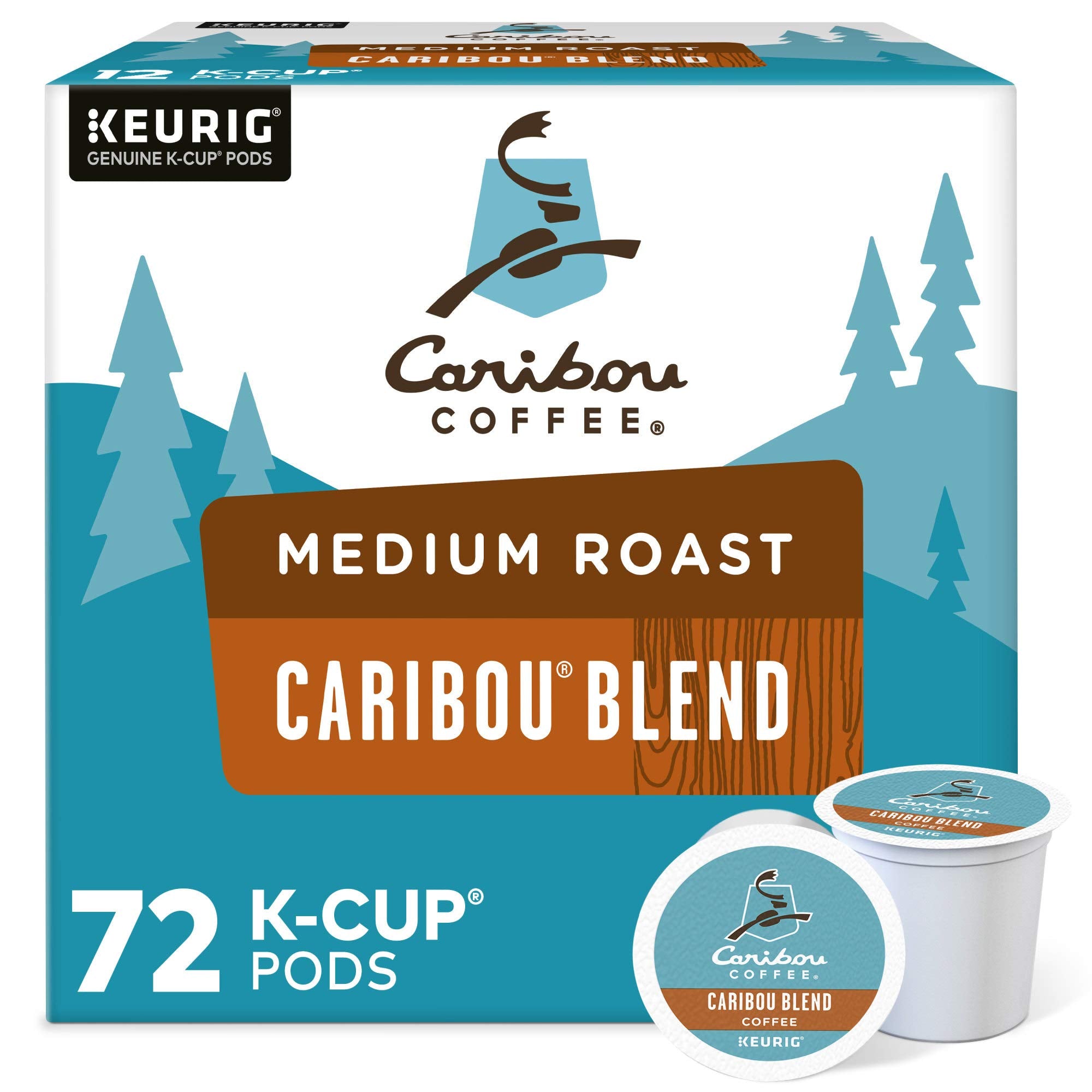 Caribou Coffee Caribou Blend K-Cup pod for quick single-serve mornings.