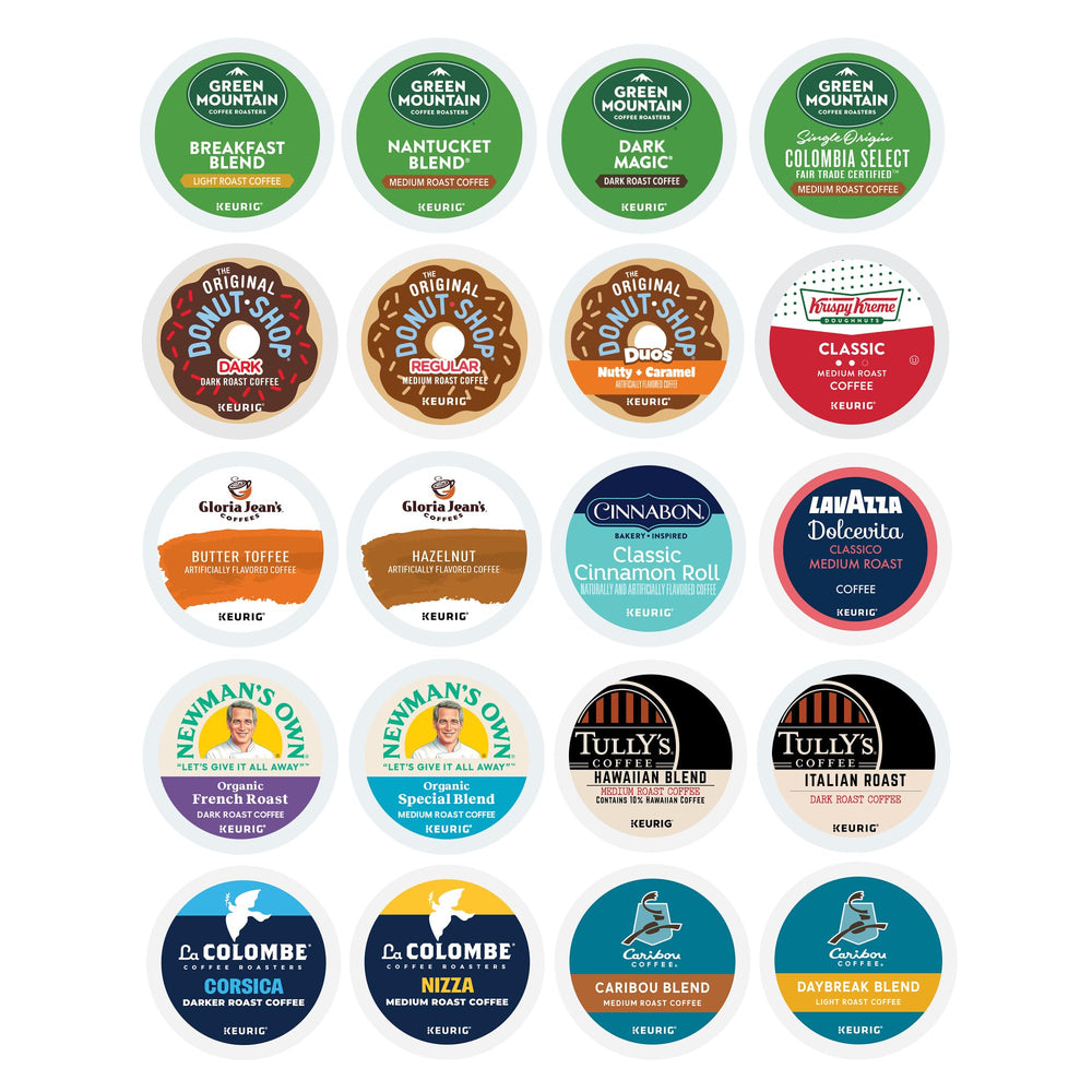Keurig Caribou Blend pod close-up, medium roast aroma.