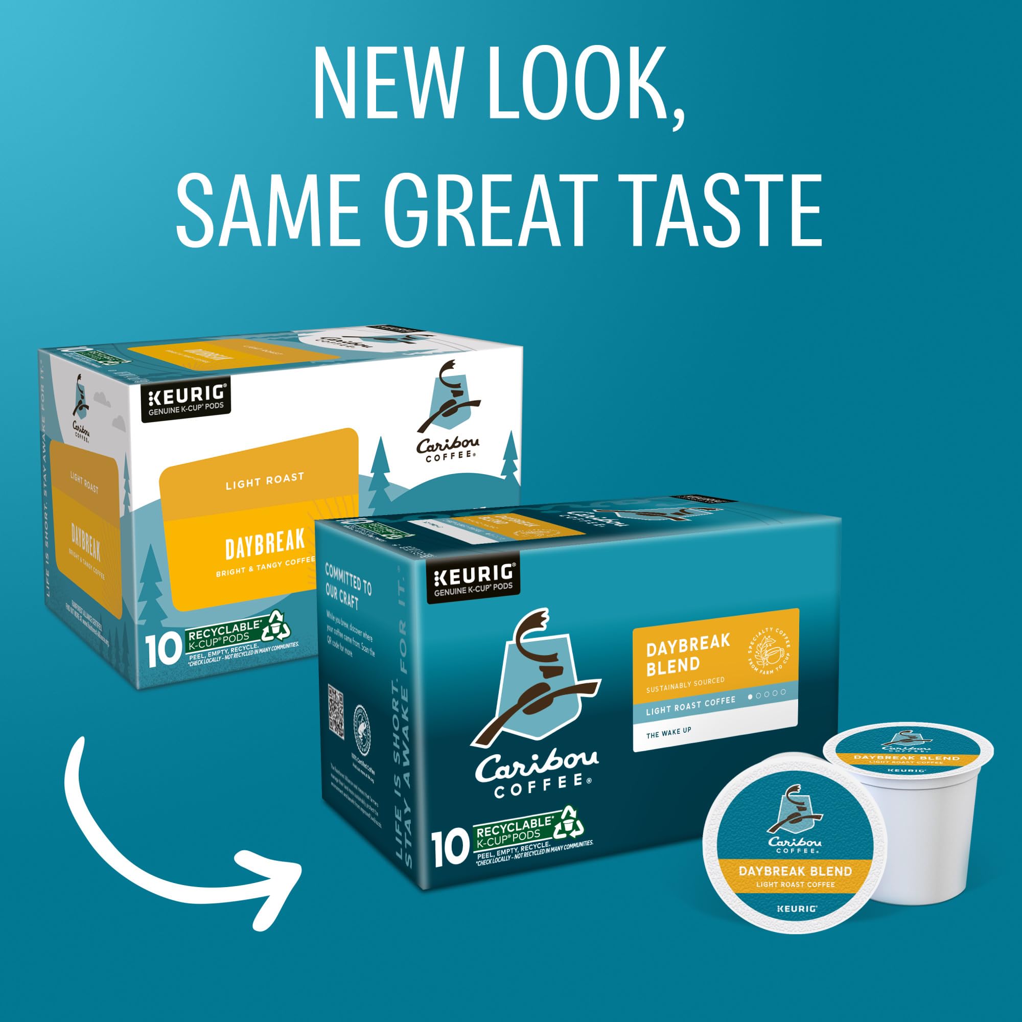 Caribou Coffee Daybreak Blend K-Cup pod for convenient single-serve mornings