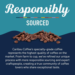Caribou Coffee Daybreak ground coffee close-up showing texture and aroma for quick drip brews.