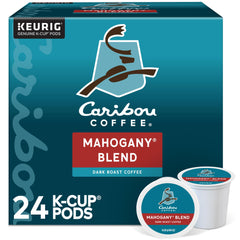 Caribou Coffee Mahogany K-Cup pods offer a bold dark roast for quick, flavorful mornings