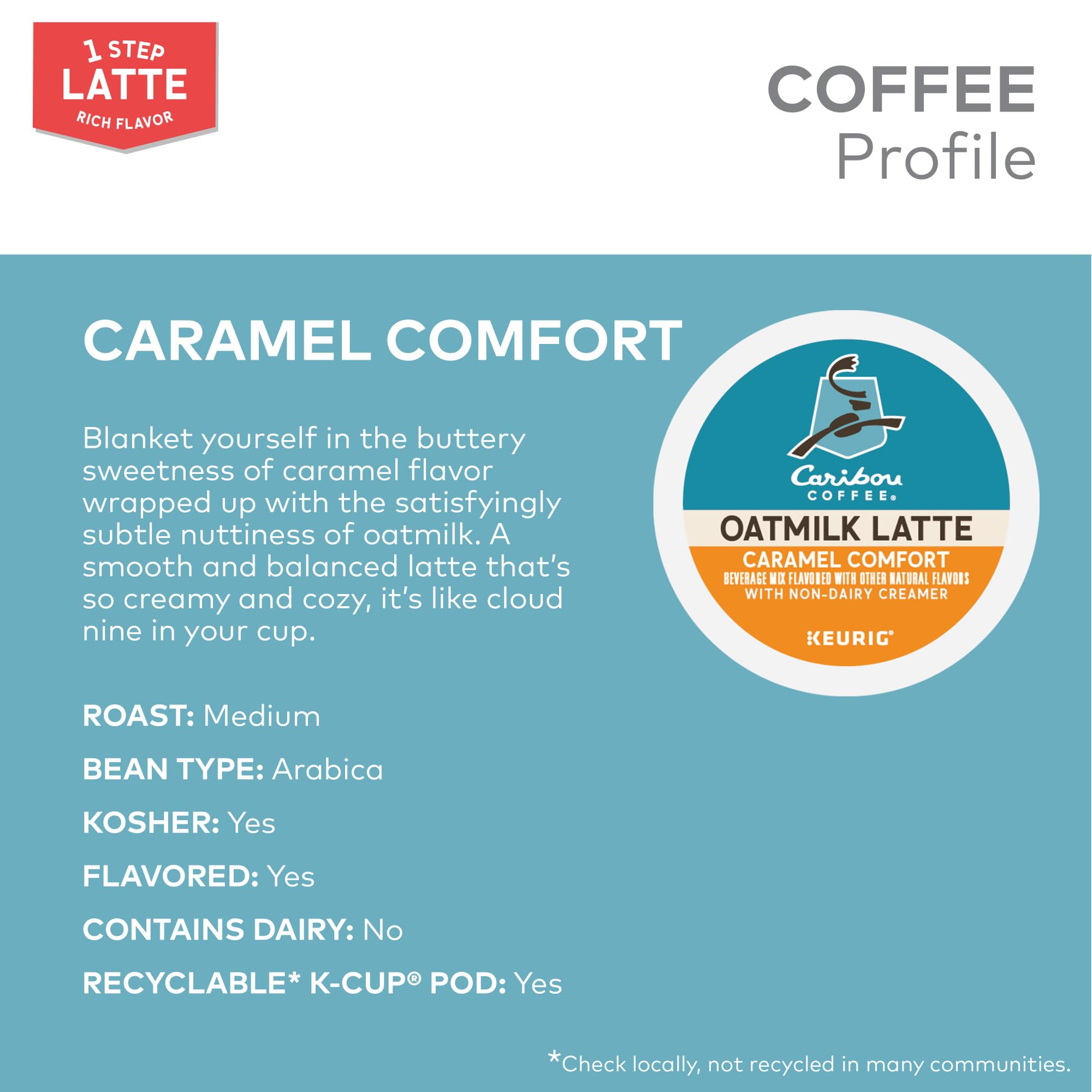 Caribou Coffee Oatmilk Latte mug ready to sip.
