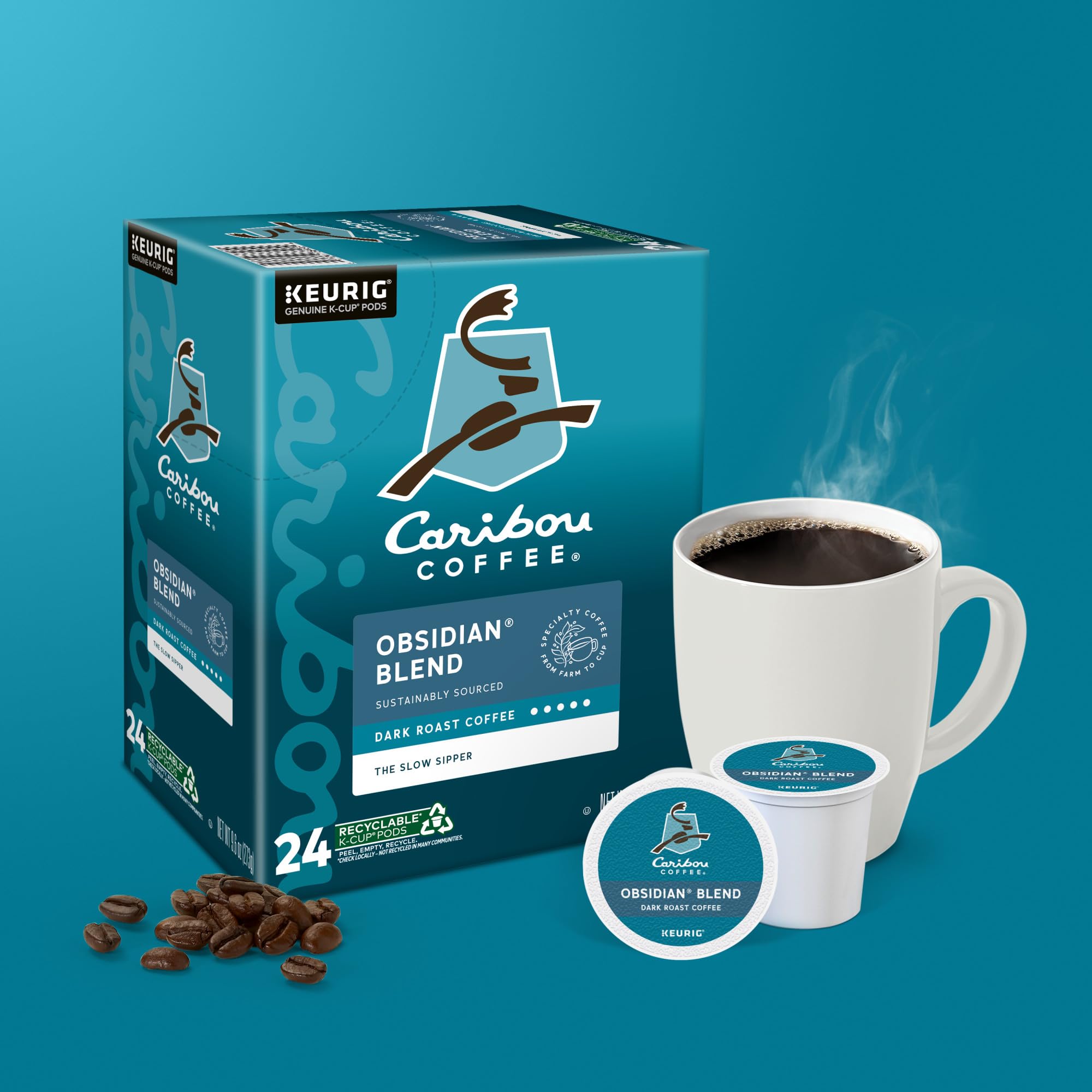 96-count Caribou Obsidian box ideal for home or office use.