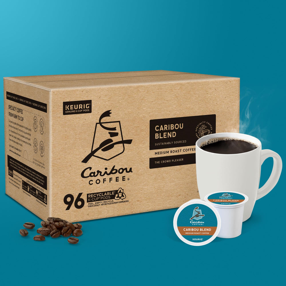 Rainforest Alliance certification logo on Caribou Blend packaging