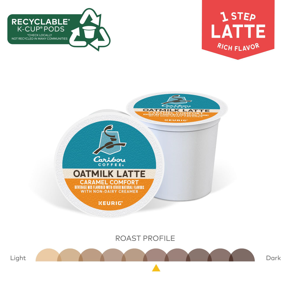 Caribou Coffee ready-to-brew latte setup for quick mornings.