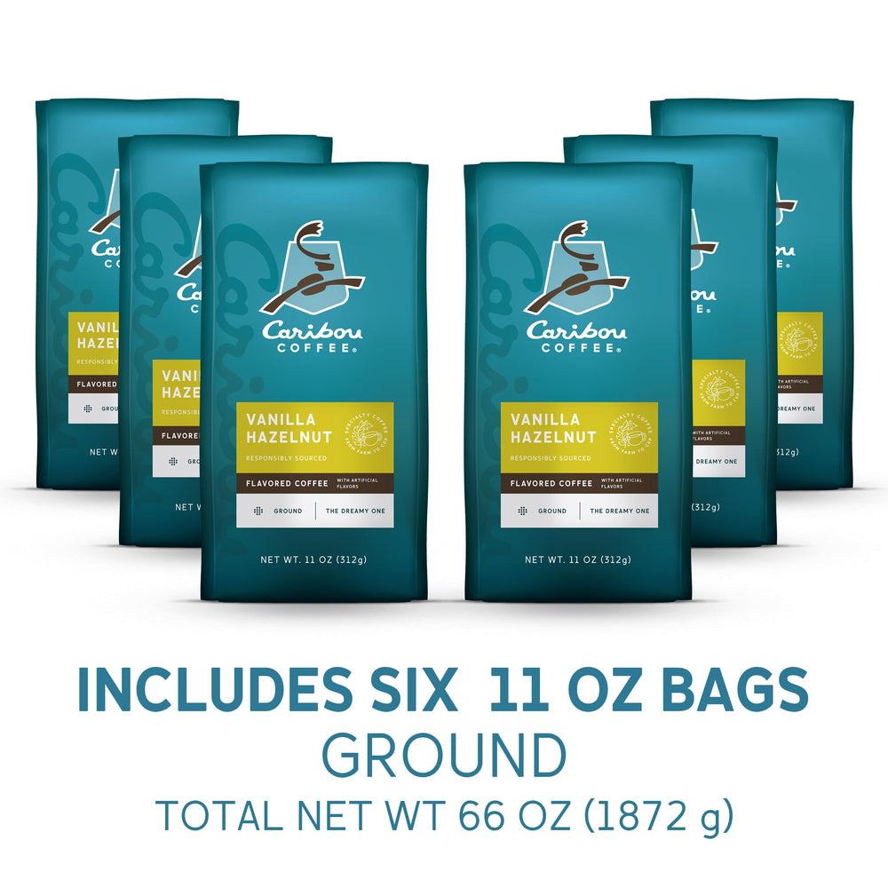 Caribou Coffee Vanilla Hazelnut Dreamstate aroma close-up highlighting creamy vanilla notes.