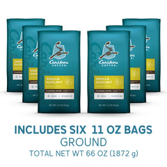 Caribou Coffee Vanilla Hazelnut Dreamstate aroma close-up highlighting creamy vanilla notes.