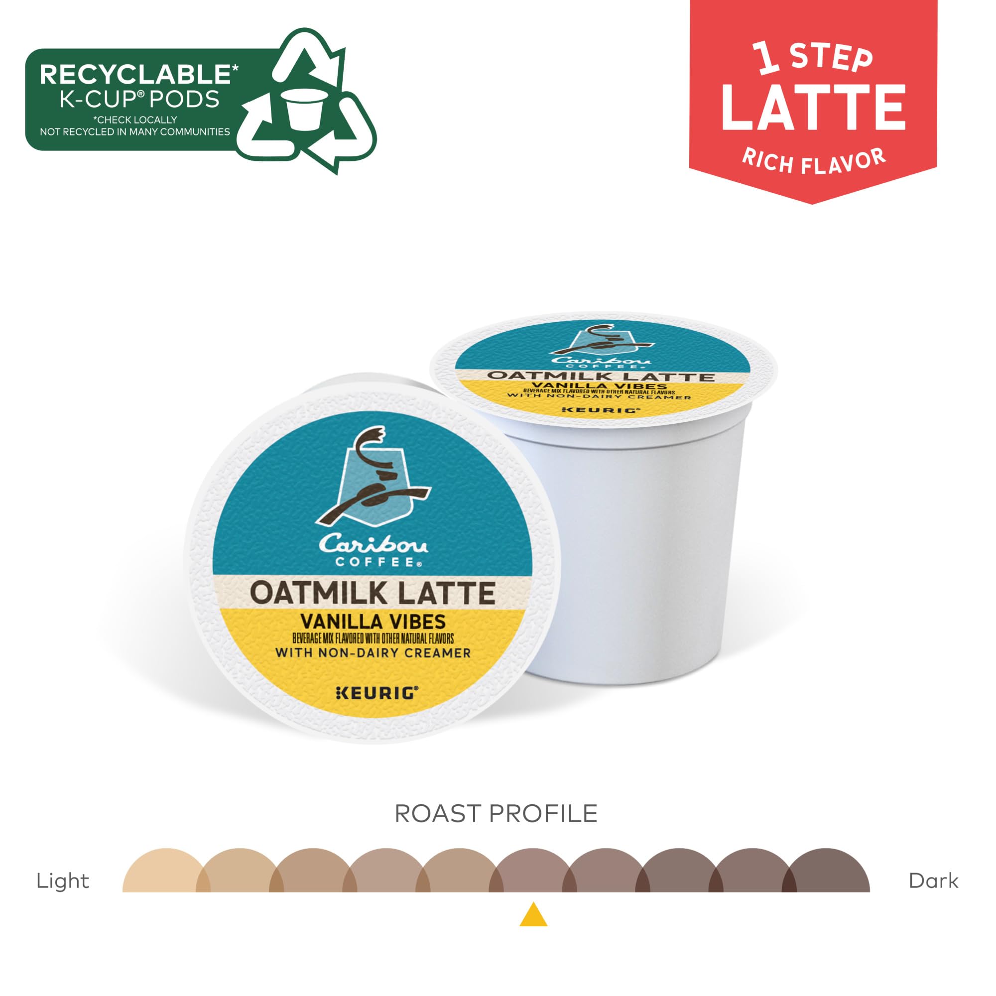 Caribou Coffee Vanilla Vibes K-Cup pod ready for brewing