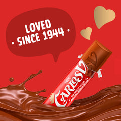 Close-up of Carlos V bar showing creamy melt and cocoa notes
