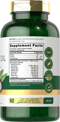 Carlyle Coconut Oil Softgel capsules closeup showing 3,000 mg per serving