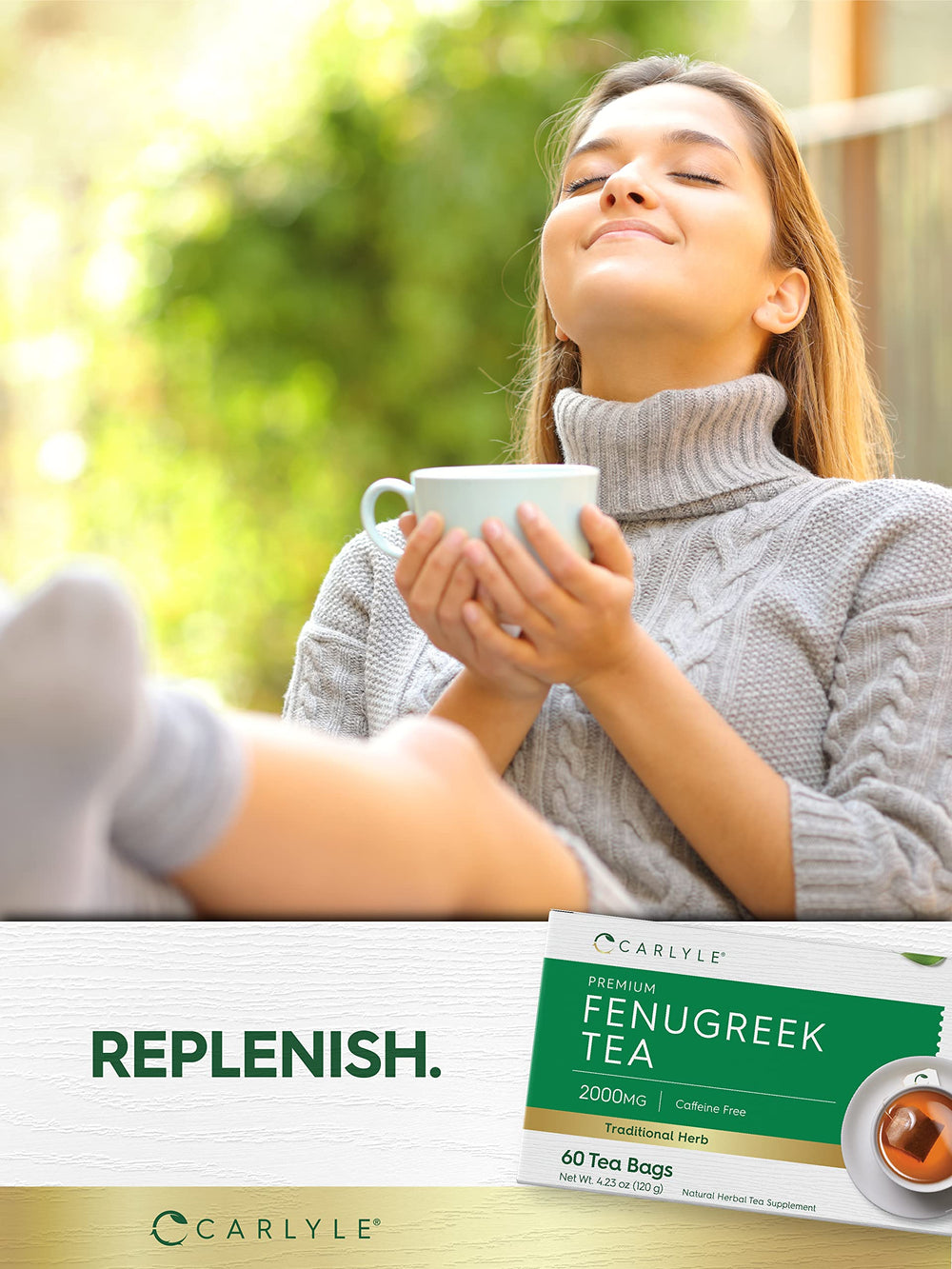 Morning ritual with Carlyle Fenugreek Seed Tea featuring a soothing aroma