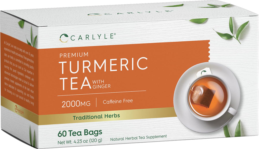 Carlyle turmeric tea bags with ginger pack for easy evening ritual