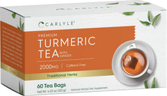 Carlyle turmeric tea bags with ginger pack for easy evening ritual