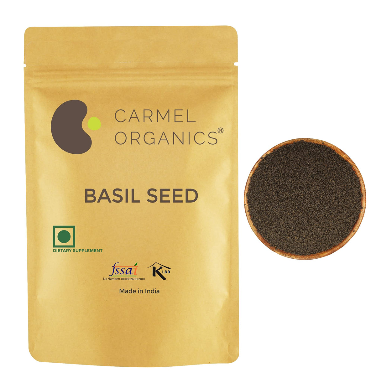 Carmel Organics Edible Basil Seeds packaging for safe transport