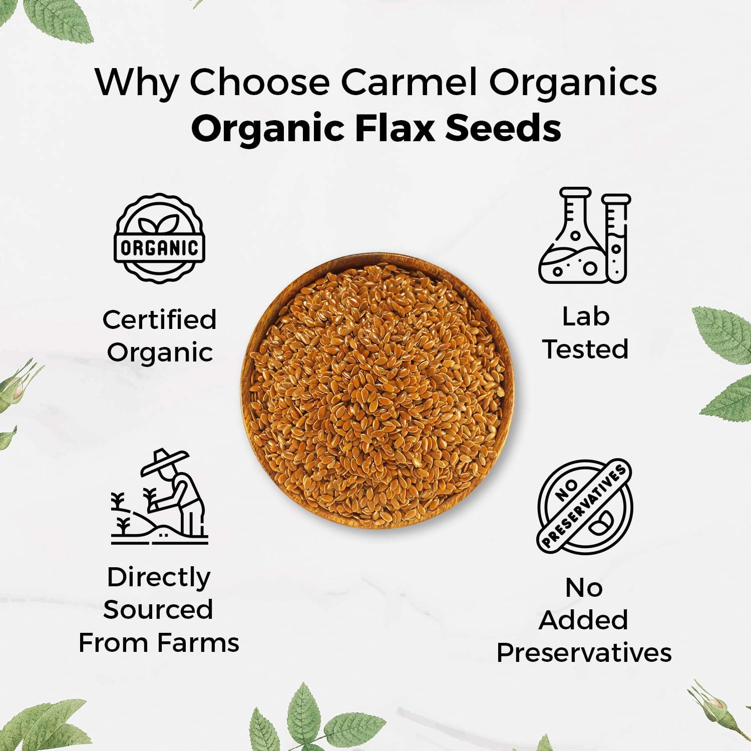 Carmel Organics flax seeds sprouting at home for fresh sprouts.