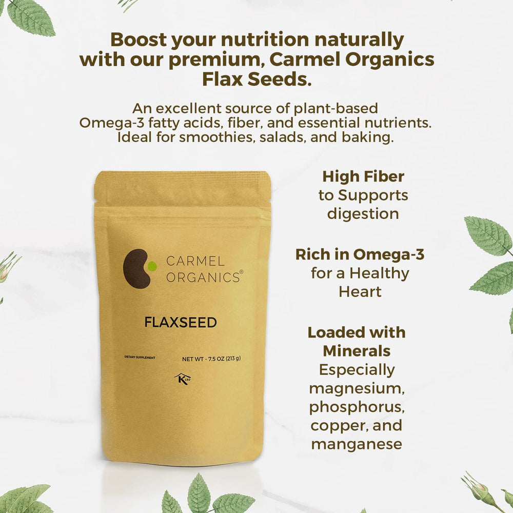 Carmel Organics flax seeds in baking, enriching breads and muffins.