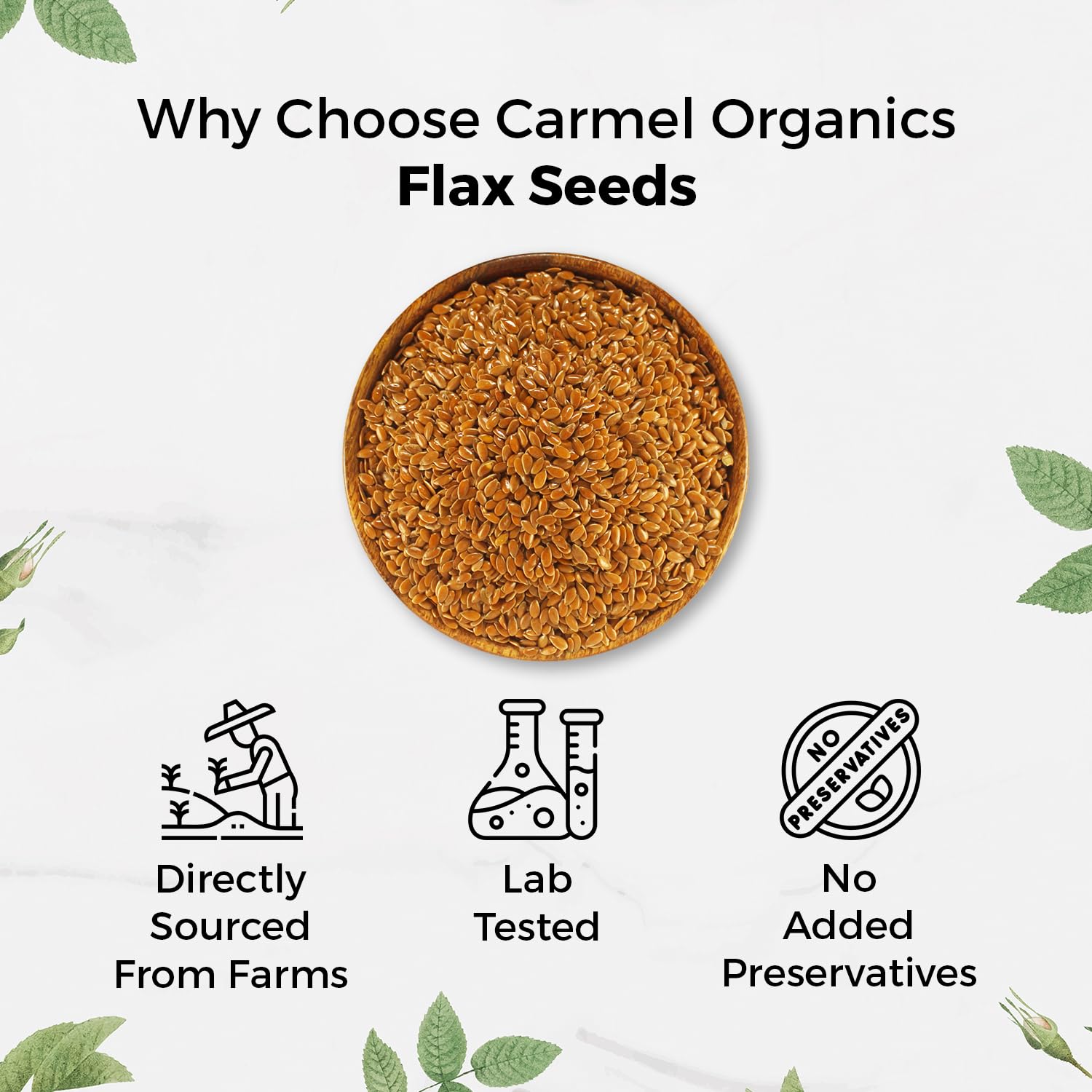 Carmel Organics flax seeds sprinkled on yogurt for extra fiber.