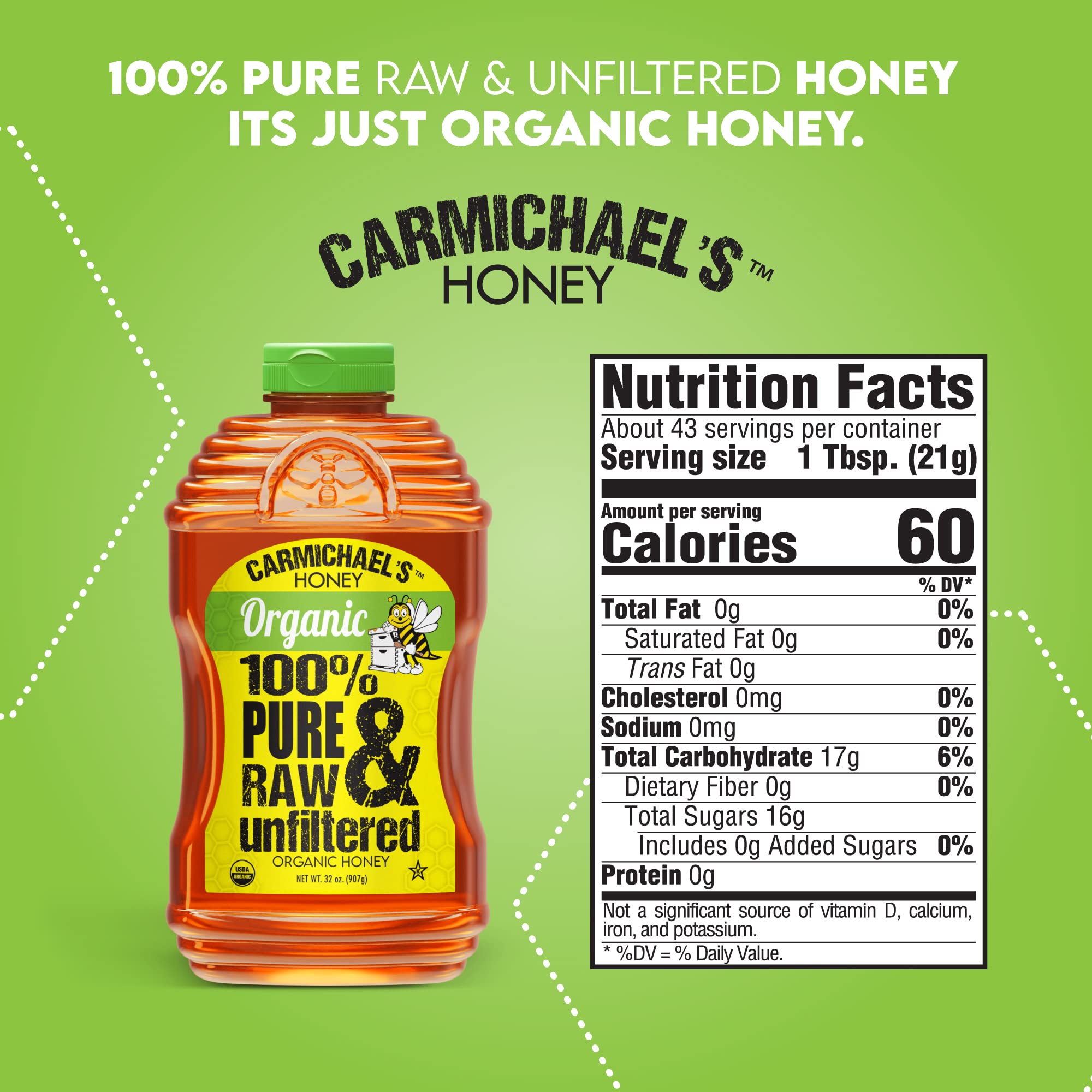 Carmichael's Honey in a kitchen scene emphasizing pure, additive-free sweetener