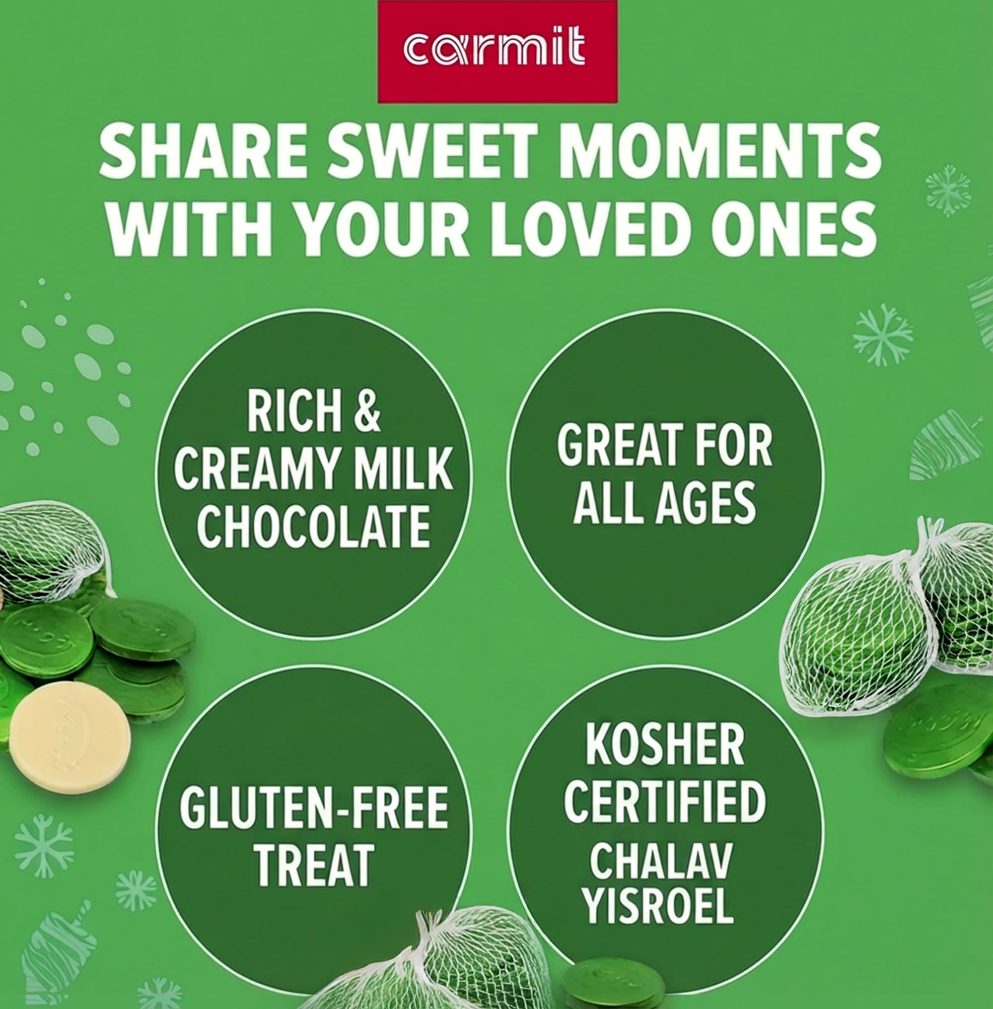 Carmit gluten-free Kosher Dairy coins for inclusive celebrations.