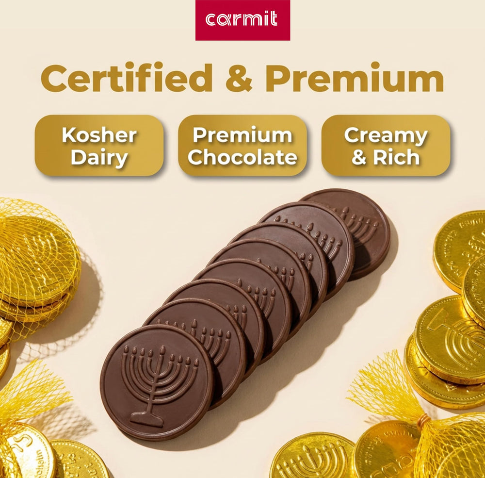 Carmit chocolate coins for gifting, parties, and year-round celebrations.