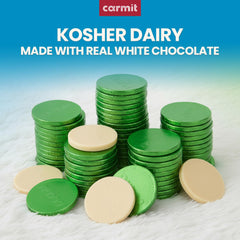 Carmit white chocolate coins, individually wrapped for freshness and gifting.