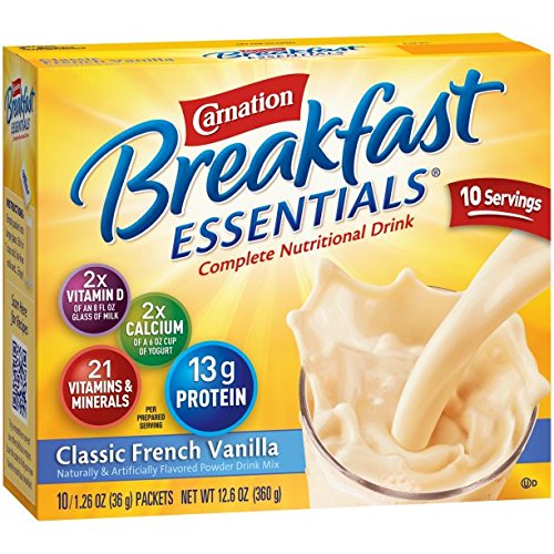 Pour and mix Carnation Breakfast Essentials powder with skim milk for a protein-rich breakfast
