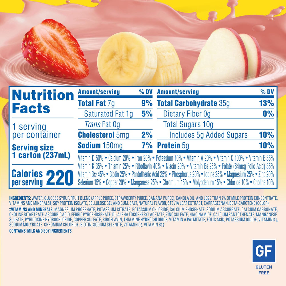 On-the-go 8oz bottle of Carnation Breakfast Essentials for busy mornings.