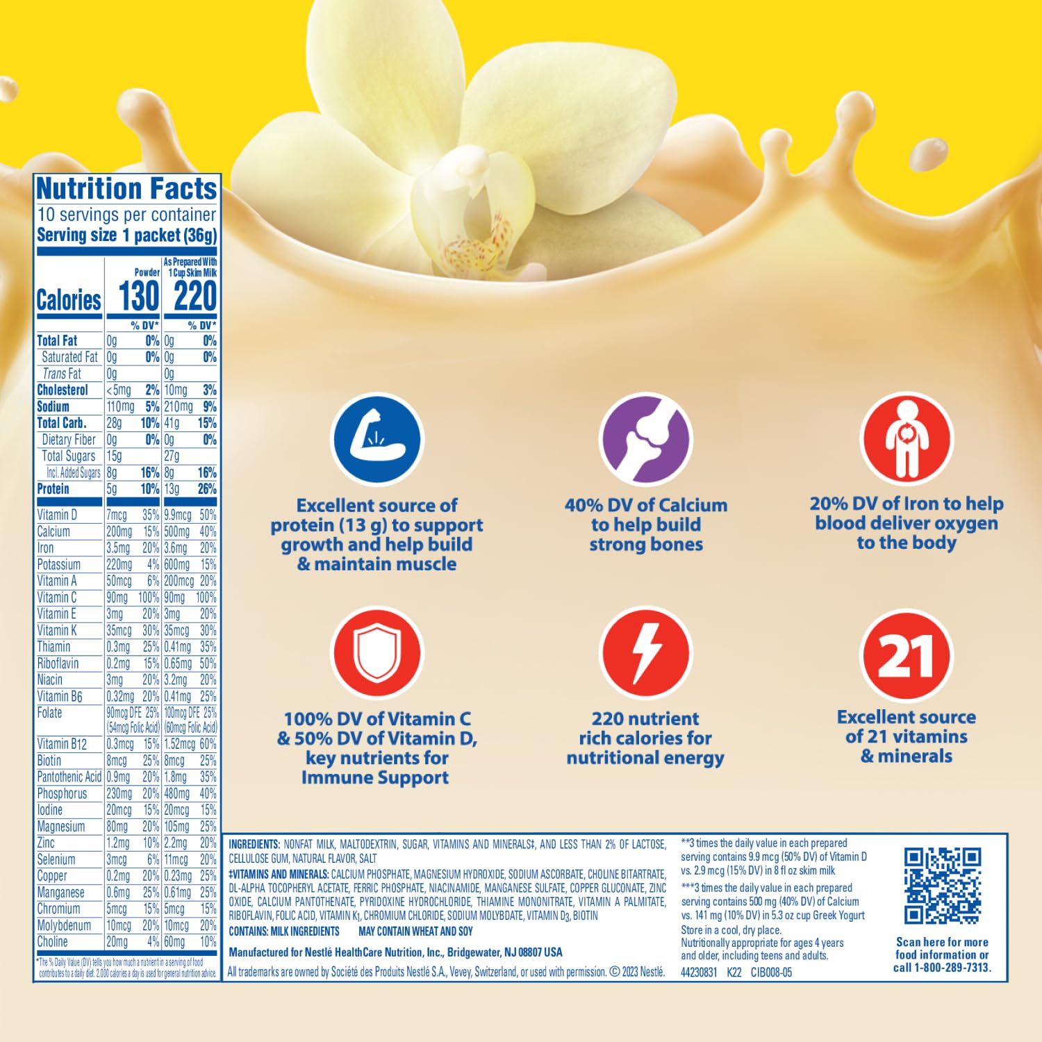 Carnation Breakfast Essentials vanilla ready-to-drink shake bottle for on-the-go nutrition