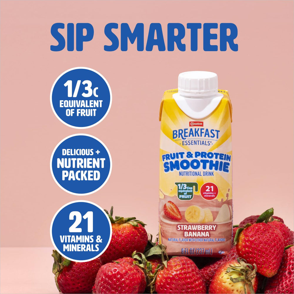 Carnation Breakfast Essentials Tropical Smoothie nutrition label close-up