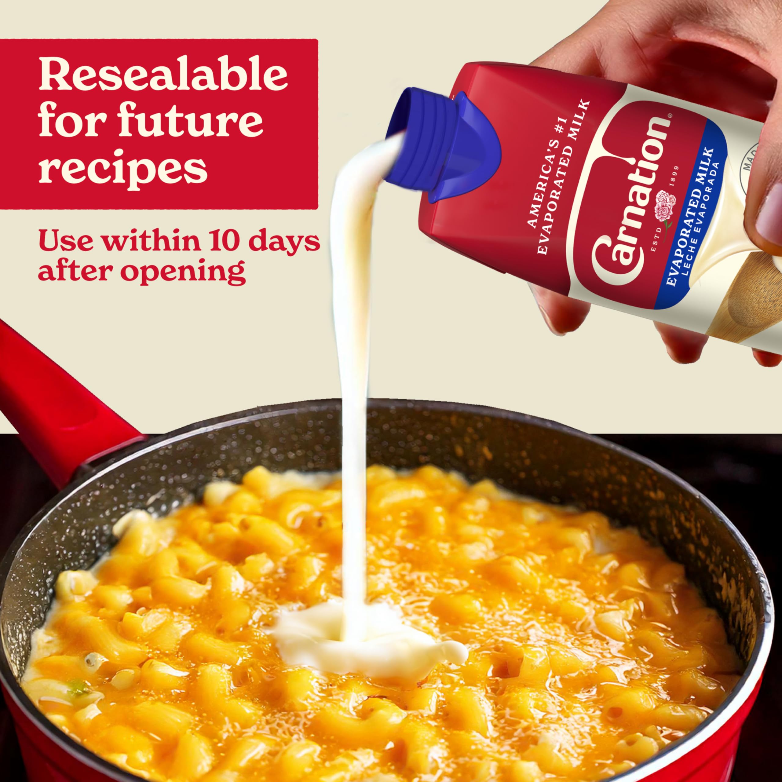Carnation Evaporated Milk used in baking and desserts for creamy texture.
