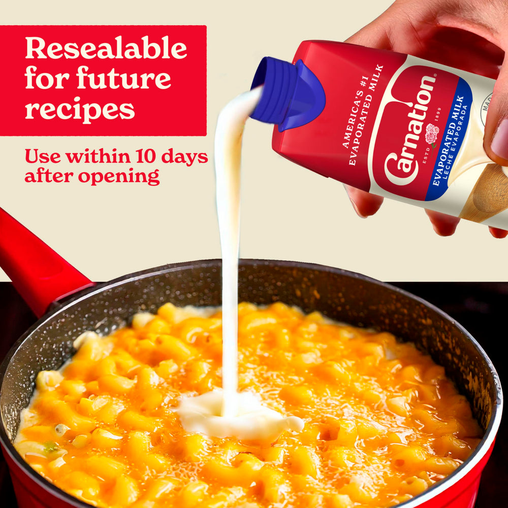 Carnation Evaporated Milk used in baking and desserts for creamy texture.