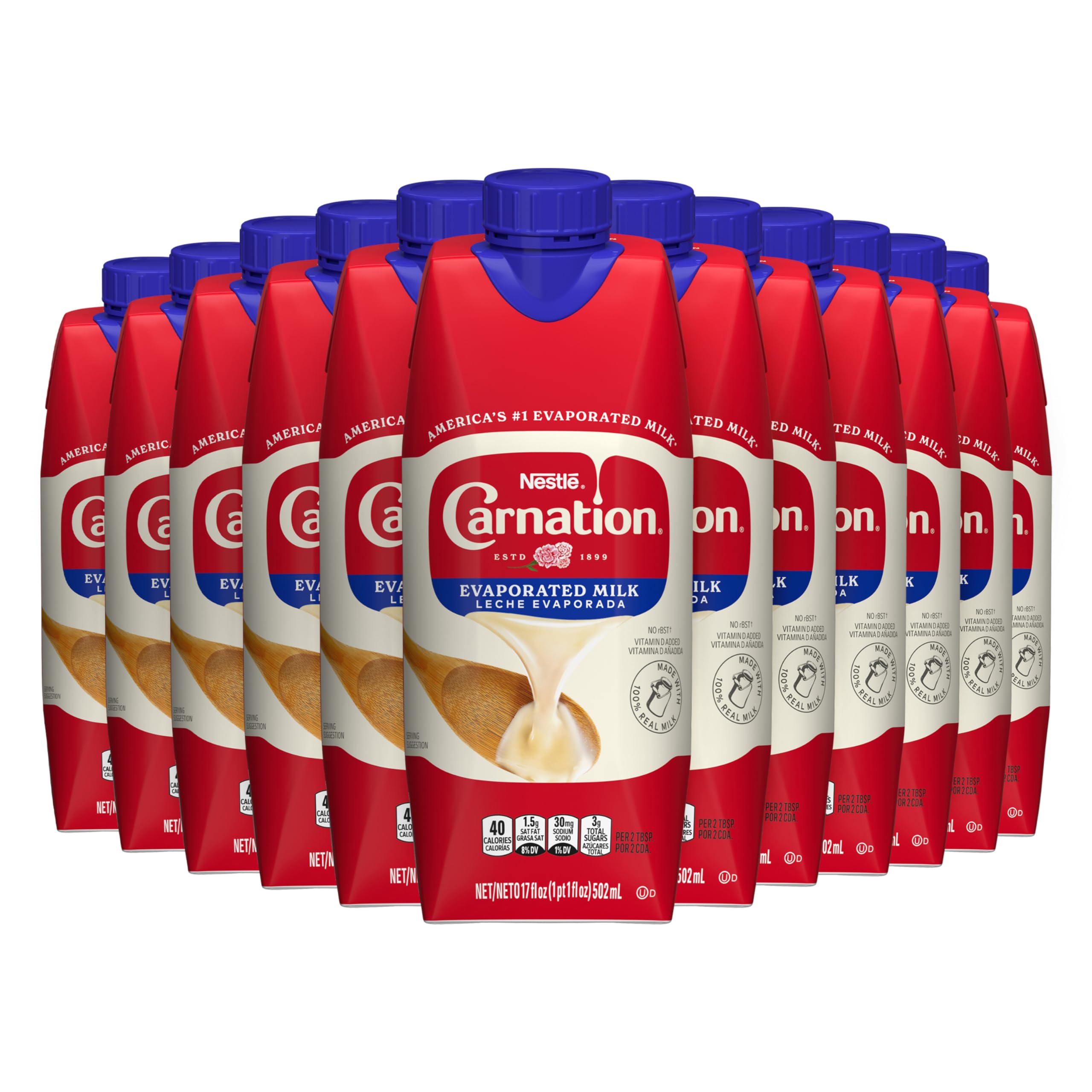Carnation Evaporated Milk carton opened, ready to add creaminess to sauces and desserts.